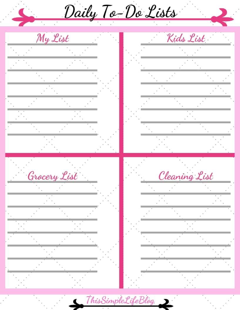 Daily To-Do List, Free Printable, Parenting, Family, Kids