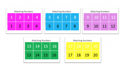 Numbers Matching Game for Preschoolers.